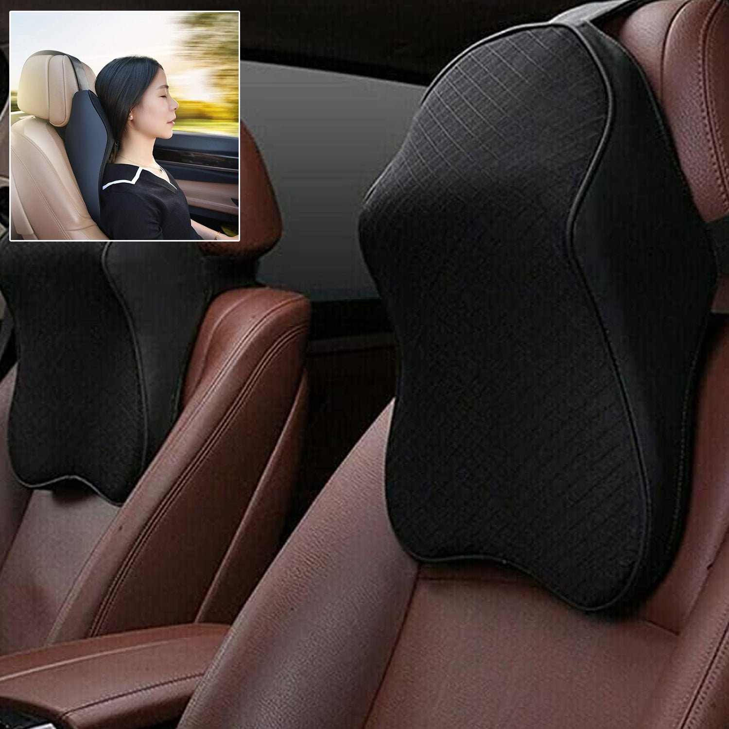 02_CarNeckPillow.jpg Ergonomic Car Seat Headrest Neck Support Cushion (1 Pc) - Image 1