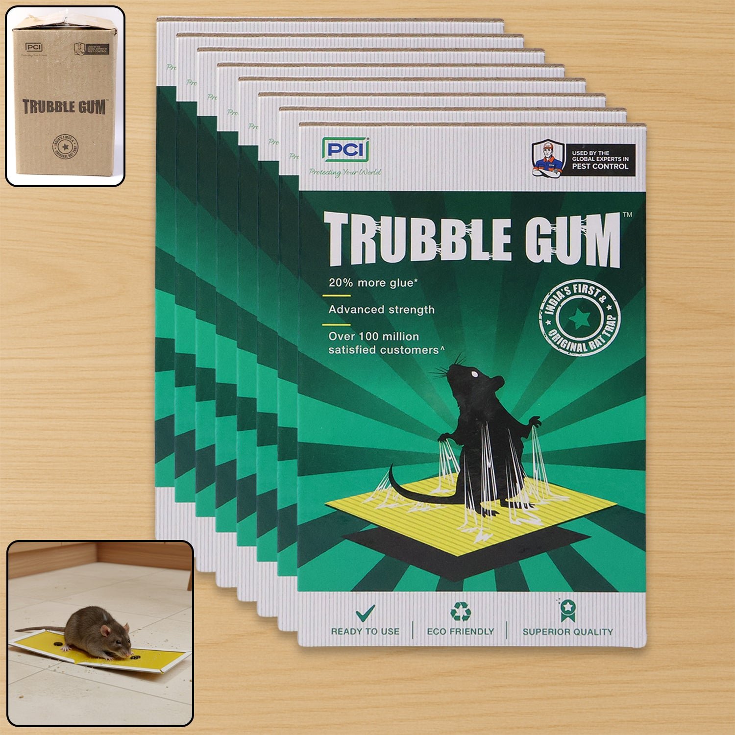 Trubble-Gum-01.jpg PCI Cardboard Troublegum Small Size Mouse Trap-10Pc - Image 1