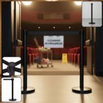 Heavy Duty Retractable Belt Crowd Control Pole with Sturdy Base – 1 Pc